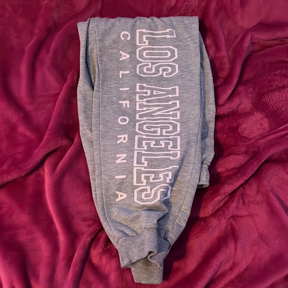 Letter graphic drawstring waist jogger sweat pants